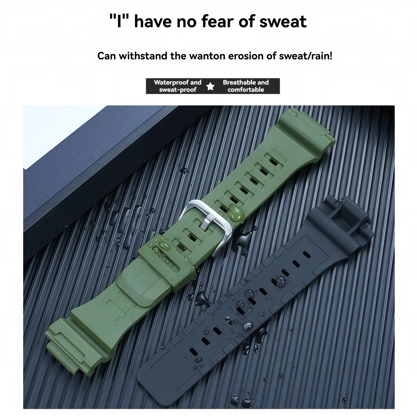 ل كاسيو AQ-S810W AQS810WC استبدال 18 مللي متر حزام الراتنج الفرقة + حافظة ساعة ، مقاوم للماء للصدمات ساعة رياضية خارجية ملحق #5