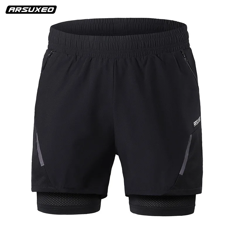 ARSUXEO Cycling Breathable Short Men  MTB Wear Bicycle Pants Quick Drying Cycling Shorts Men Clothing Ciclismo Short Pant