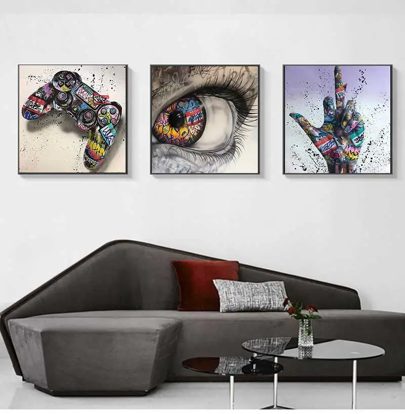 Big Eye Graffiti Art Modular Posters and Prints on Canvas Painting Wall Art Picture for Living Room Nordic Cuadros Home Decor