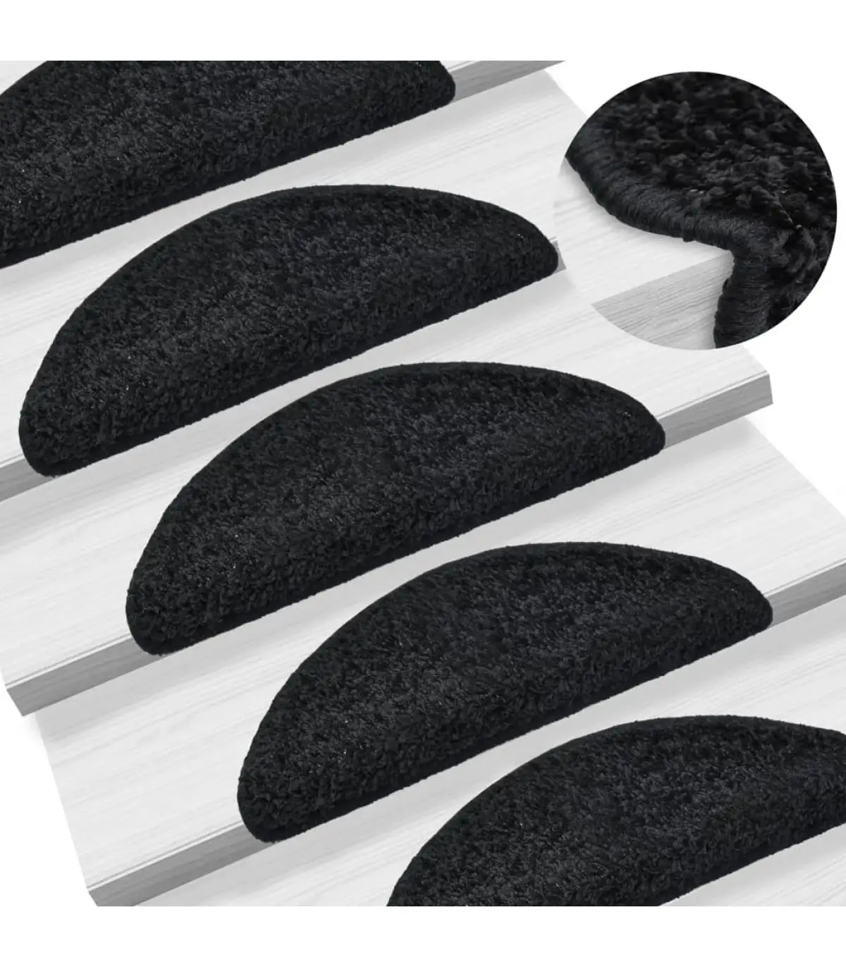 Floor mats for steps stair mats 10 pieces Black 56x20 cm