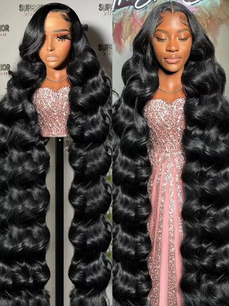 

40 Inch HD Transparent 13x4 13x6 Body Wave Lace Front Wig Pre Plucked 360 Lace Frontal Wig Human Hair Wigs For Women 5x5 HD Wig