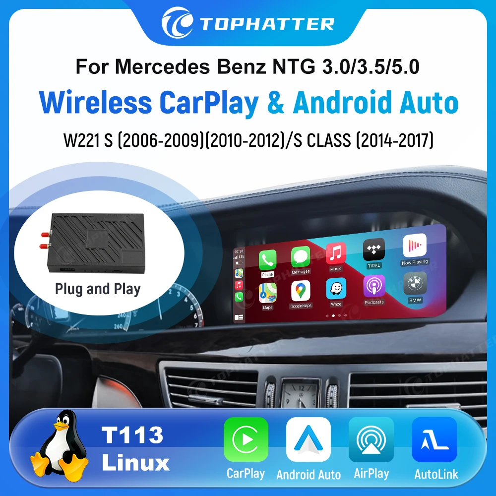 

Universal Linux Car Decoder for Mercedes-Benz W221 CLASS Android Auto CarPlay Adapter System Upgrade HD Video Interface Box