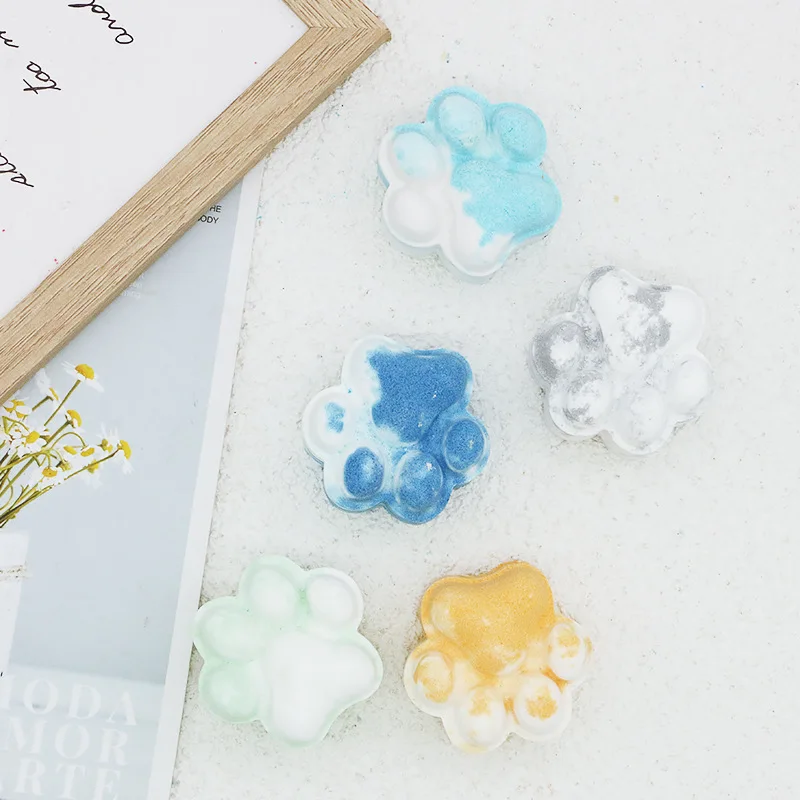 1 Pcs Cat Claw Shaped เกลืออาบน้ำ Balls ร่างกายความเมื่อยล้าสำหรับ Oil Moisturizing Mandi Bola