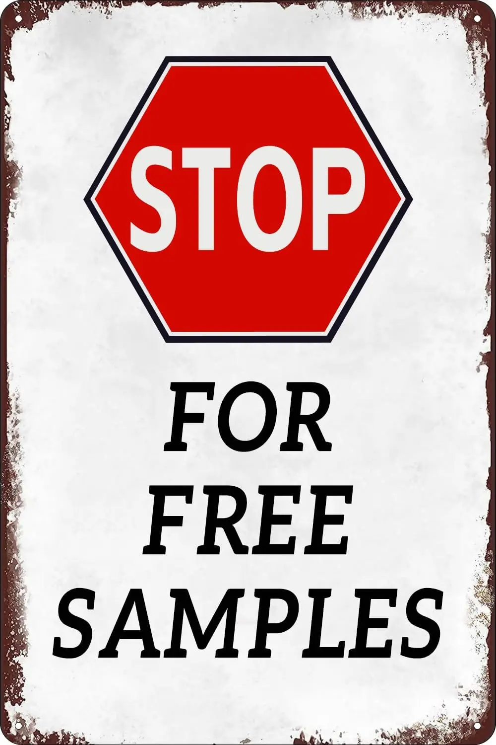 Stop for Free Samples Vintage Look Metal Tin Sign Wall Decor Plaque for Home Store Restaurant Cafe Pub Bar Kitchen Shop 8x1 sign