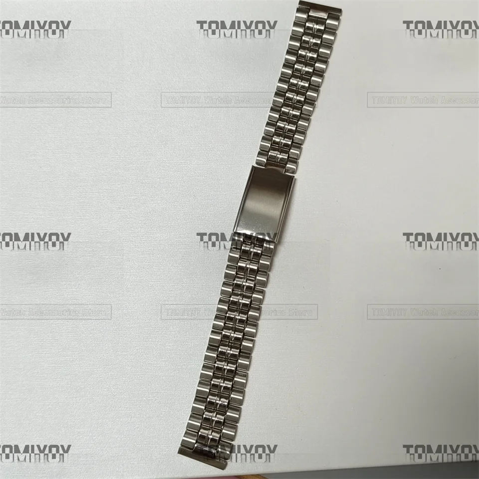 

18MM Silver Flat End Stainless Steel Vintage Buckle Solid Watch Band Strap Bracelet Fit For Sekio007 OMG Watch