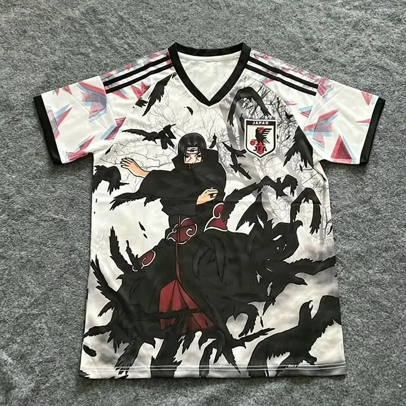 Naruto Itachi Uchiha Japan Fußballtrikot, 3D-Druck Unisex Anime Fußball T-Shirt, Naruto Crow Kurzarm Sport-T-Shirt – Detail 5