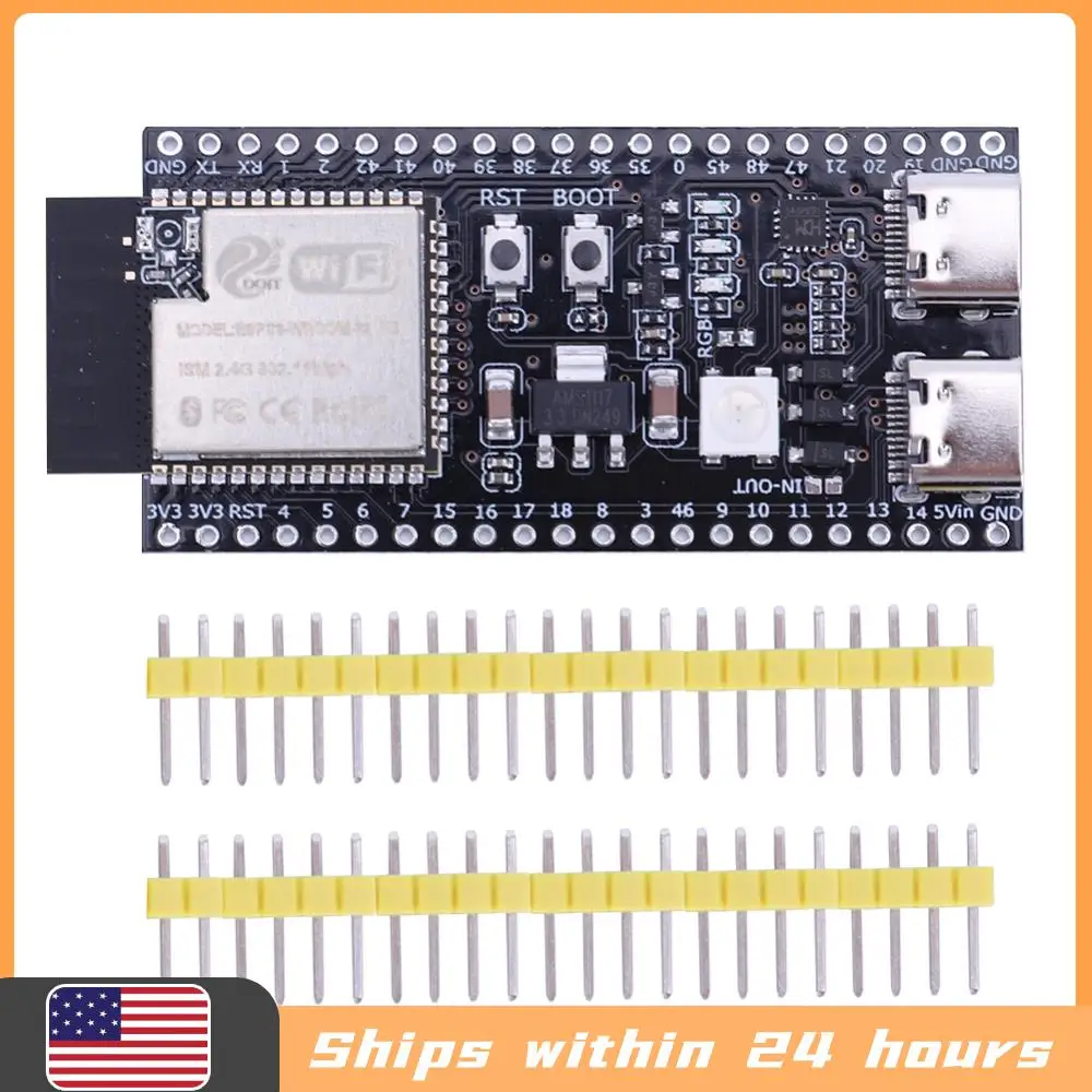 ESP32-S3-DevKitC-1 Bluetooth 2.4G Wifi Module Development Board for Arduino 16MB FLASH 8MB PSRAM 44Pin Dual Type-C N8R2 N16R8