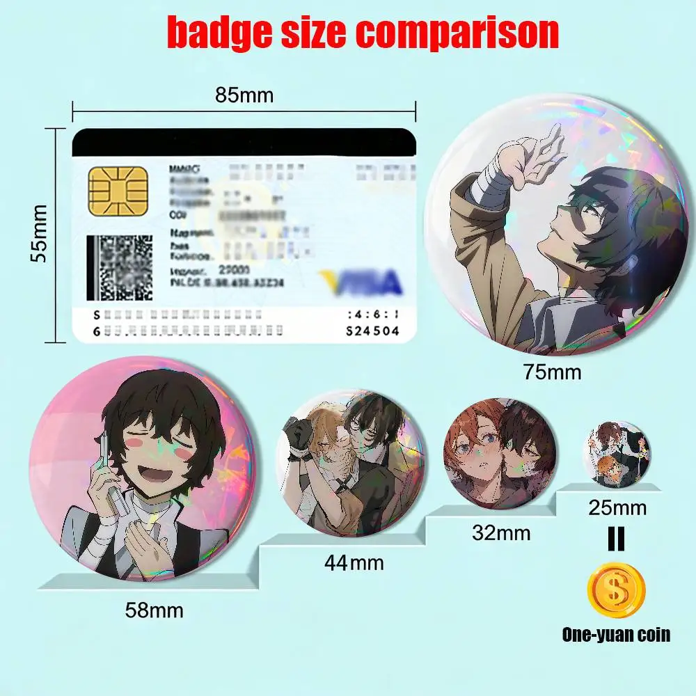 Soukoku Osamu Dazai SKK Chuuya Creative Round Badge Button Pin Bag Decor Fans Collection Friends Gift Brooch