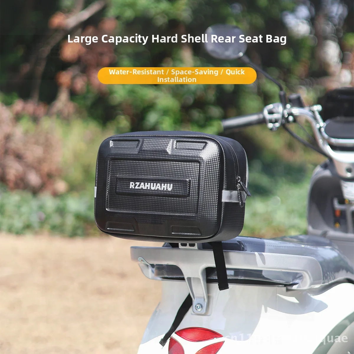 

Universal Electric Vehicle & Bicycle Storage Bag Waterproof PU Leather Front Rear Hanging Design for Battery Charger Helmet