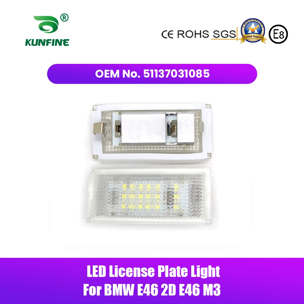 

2PCs Car LED Number License Plate Light LED License Lamp For BMW E46 2D E46 M3 1998 1999 2000 2001 2002 2003 OEM No.51137031085