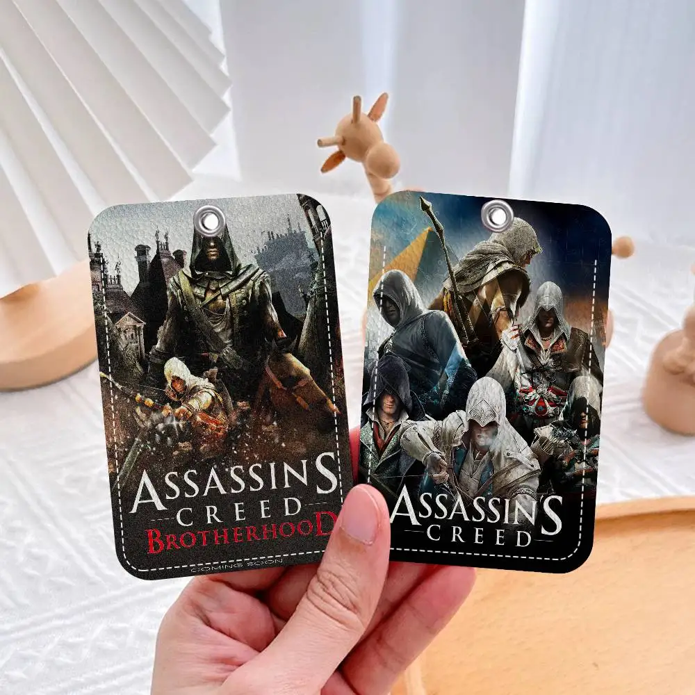 Vidoe Game A-Assassins Creed Cute Cartoon Inteated Elevator Card Acc Control Card Keychain Protective Cover Gift Keychain