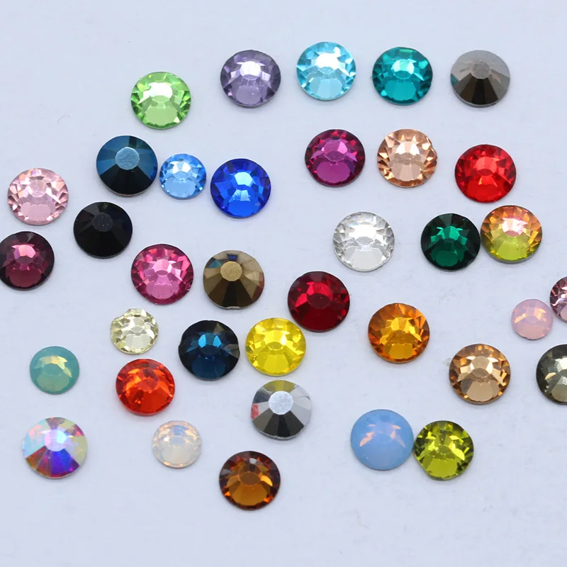 

ss16 43-Colors silver Flatback glue on Non hot fix crystal rhinestones Nail Art Decorations DIY shoes garment headdress cup trim