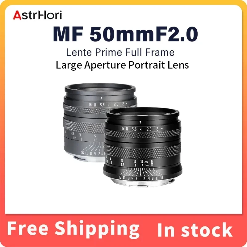 

AstrHori 50mm F2.0 Large Aperture Full Frame Manual Lightweight Lens Compatible with E/X/EF-M/RF/Z/L/M43 Mount