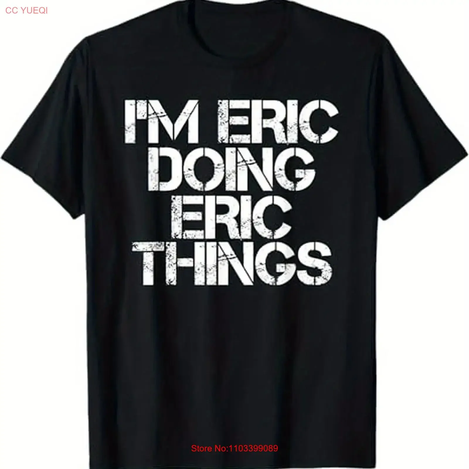 Футболка I'M ERIC DOING THINGS, забавная, из 100% хлопка, черная, винтажная, с эффектом потертости, универсальная, с графическим принтом, повседневная дизайнерская одежда, мягкая, для мужчин