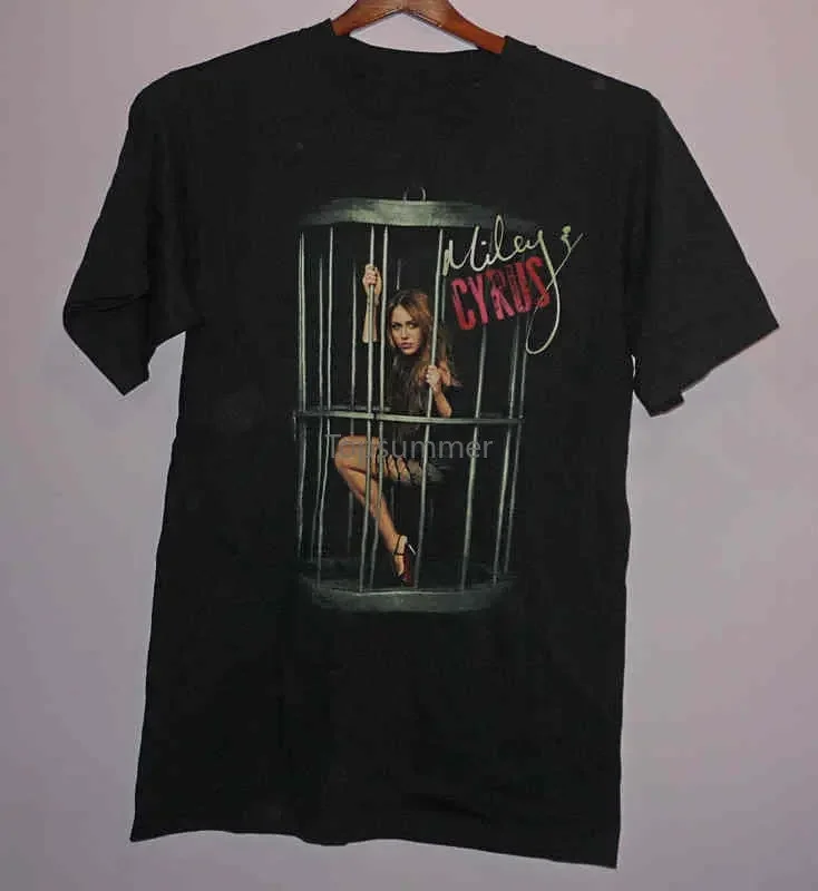 T Shirt Summer Style Men\'S Broadcloth Crew Neck New Miley Cyrus Bird Cage Short-Sleeve T Shirt