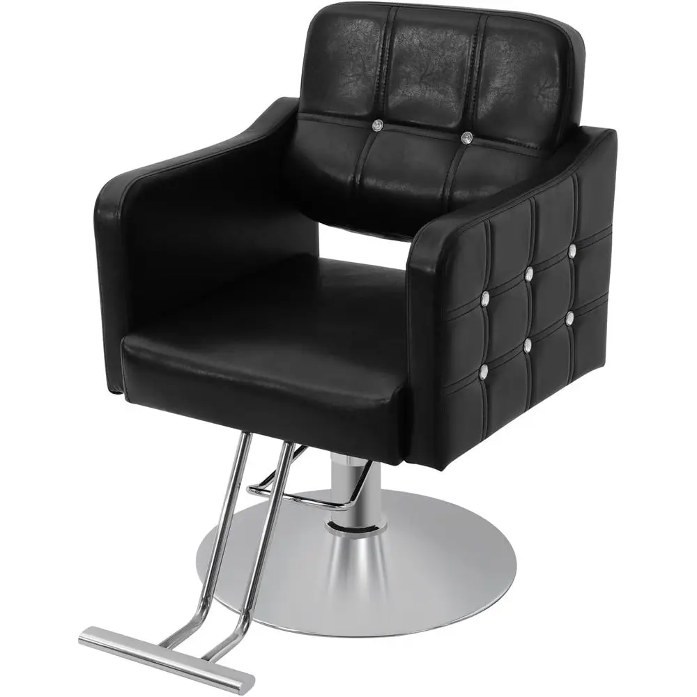 

Регулируемый на 360° ° Многофункциональное парикмахерское кресло для стилистов, выдерживающее нагрузку до 150 кг, подходит для салонов и домашнего использования (черный + серый)