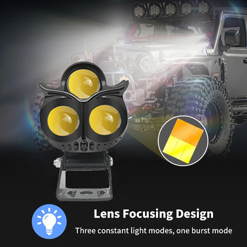 Owl Motorcycle Headlight Spotlights Motorcycle Driving Light Headlight Motorbike Scooter Fog Running Lamp High Brightness image 3