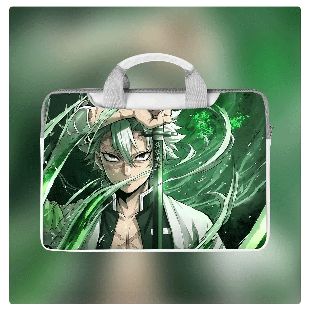 

Demon Slayer Laptop Storage Bag 12-16 Inch Printed Waterproof Shockproof PU Plush Lined Shoulder Crossbody Bag Laptop Case