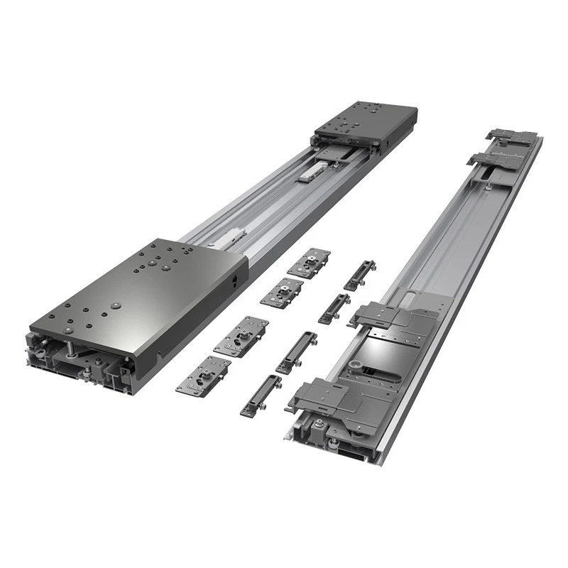 Load-bearing 80kg double buffer hand electric flat bus door slide rail can be cut sliding door track five accessories