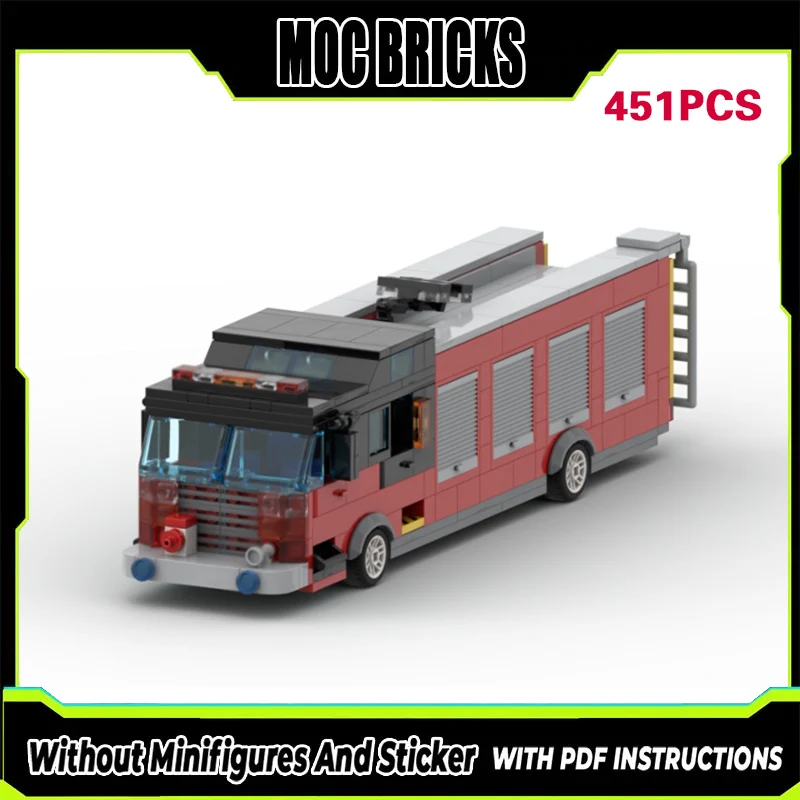 

Модель городской пожарной машины MOC из строительных блоков, модульная технология, детский праздничный подарок, набор для сборки игрушек