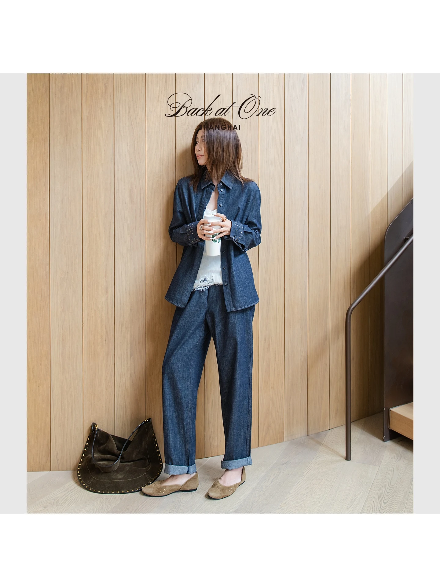 

Backatone New Series BC Denim Embroidery Set BGS2DI037C1DS002CK Women's Fashion Set Minimalist Style Spring Season