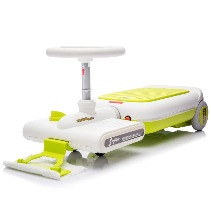 12V Cleaning Go Kart For Kids 55W Motor Front With Mop Cleaning Length Can Extended By 6cm Built In Music And Lighting Functions