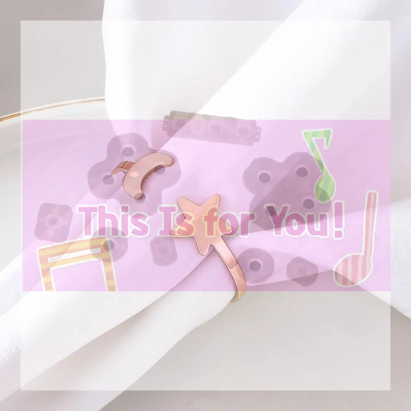 【MA】4Pcs Star Moon Napkin Rings Modern Minimalist Table Napkin Holder Metal Festival Party Napkin Buckle Holiday