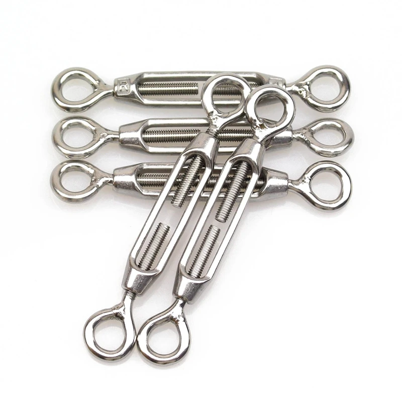 M4 Stainless Steel 304 Eye & Eye Turnbuckle Wire Rope Tension (5Pcs)