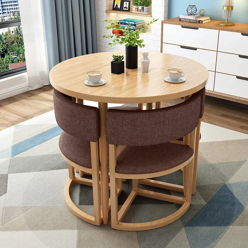 Mobile Dining Tables Set Kitchen 4 Chairs Newclassic Wood Makeup Table Small Apartment Muebles De Cocina Furniture