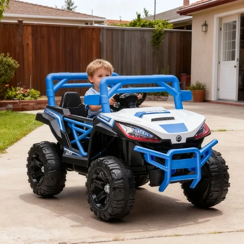 12V Kids Electric Ride On Car with Remote Control, 4 Motors Rechargeable Battery Powered Toy Vehicle Gift for 3-6 Years kids