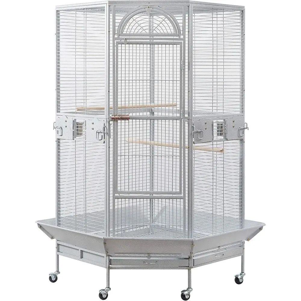 

Bird Cage for Cockatiel Parakeet Black and White (White Vein)