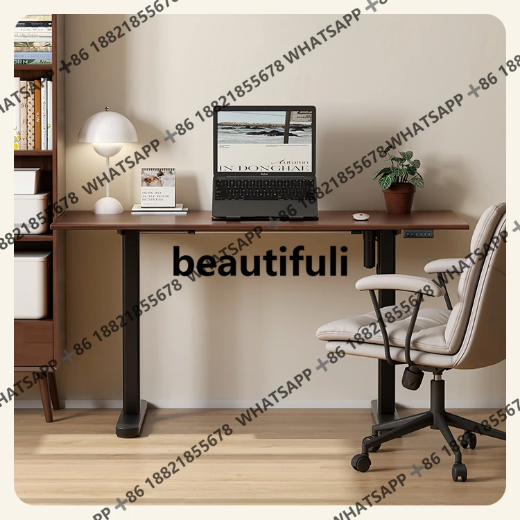 

Умный электрический подъемный стол из массива дерева, ореховый учебный стол, верстак