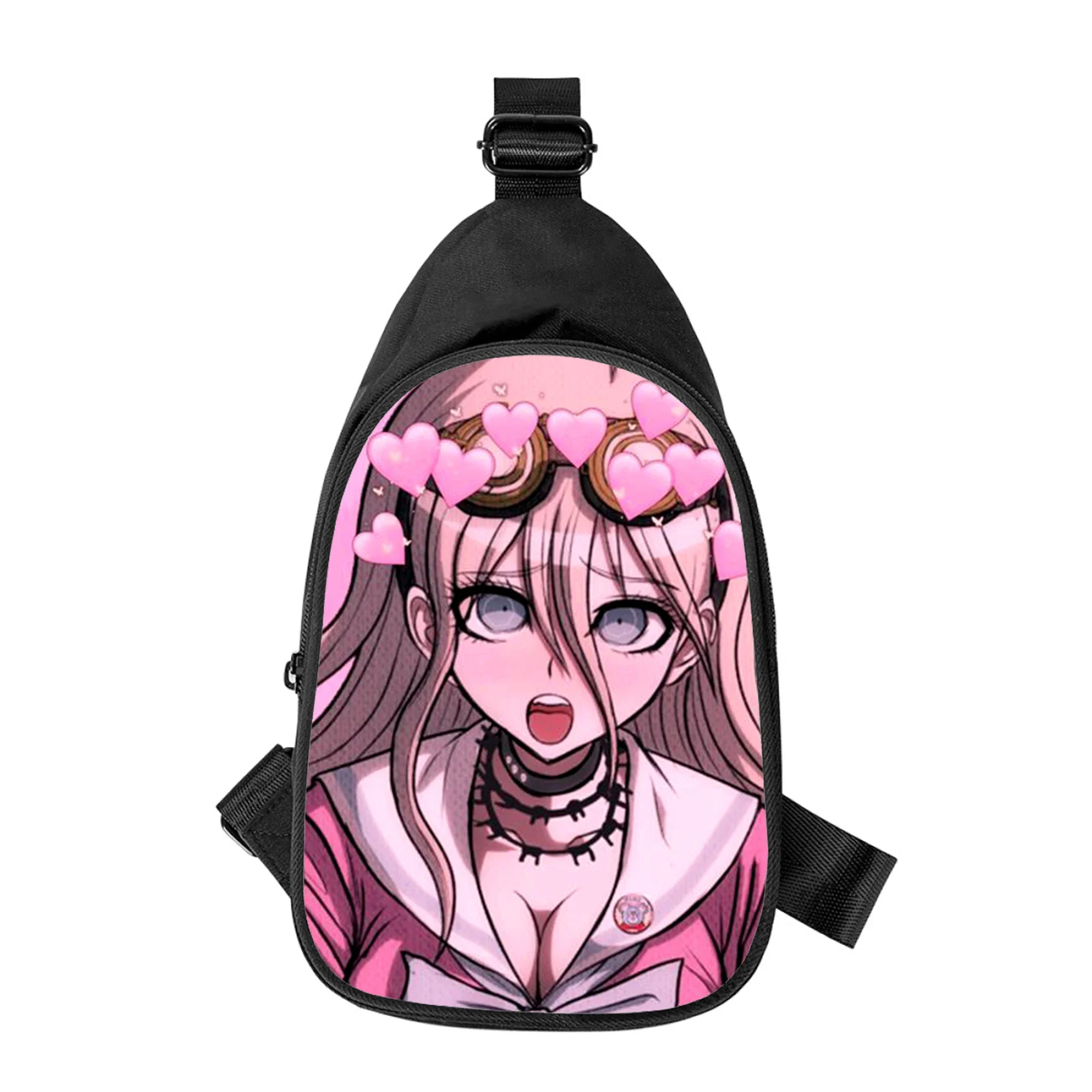 Anime Danganronpa Miu Iruma 3D Cross Peito Bolsa para Homens e Mulheres, Bolsa de Ombro, Marido, Escola, Pacote de Cintura, Masculino, Novo