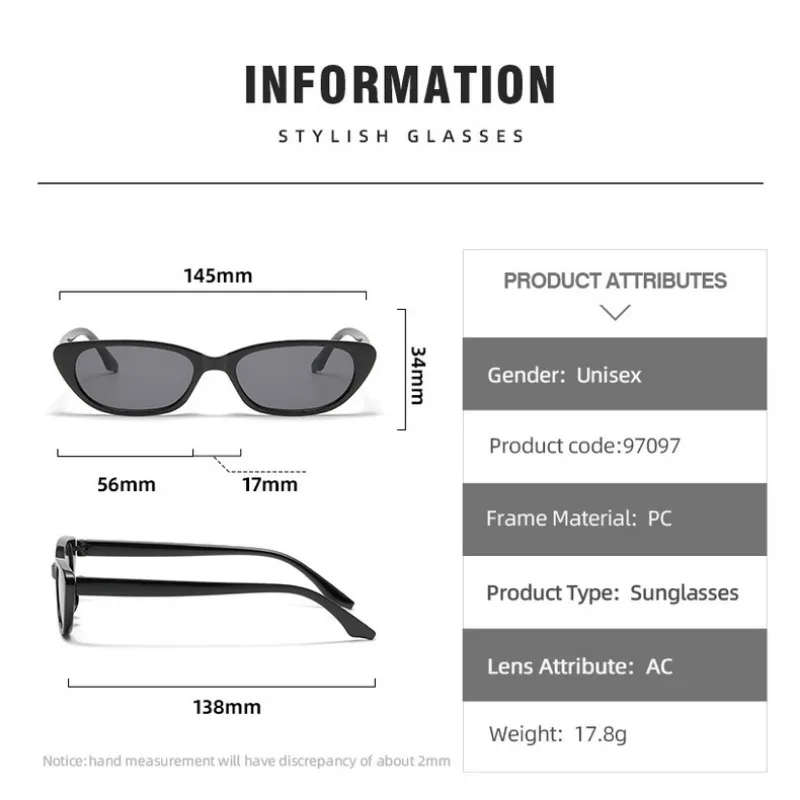 新しいレトロファッション小さなキャットアイサングラス女性眩しい色マリンレンズメガネ人気の衣装装飾メガネ女性