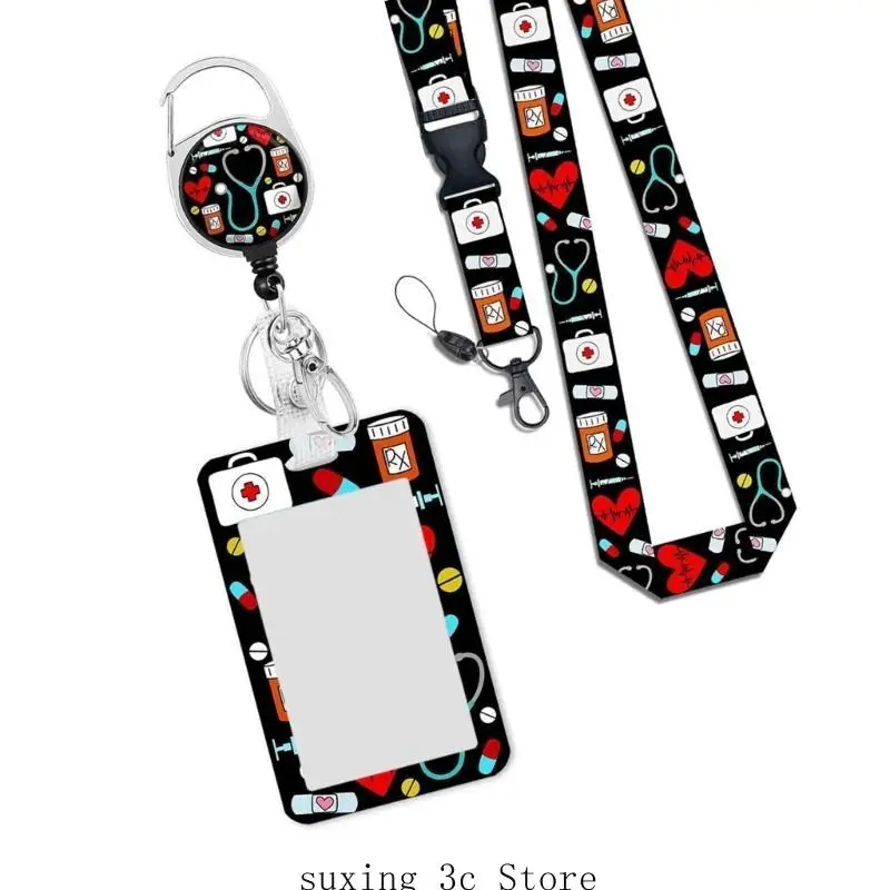 

E8be altractable lanyard holder holder holder holder holder card с выдвижными катушками с выдвижными катушками выдвижной