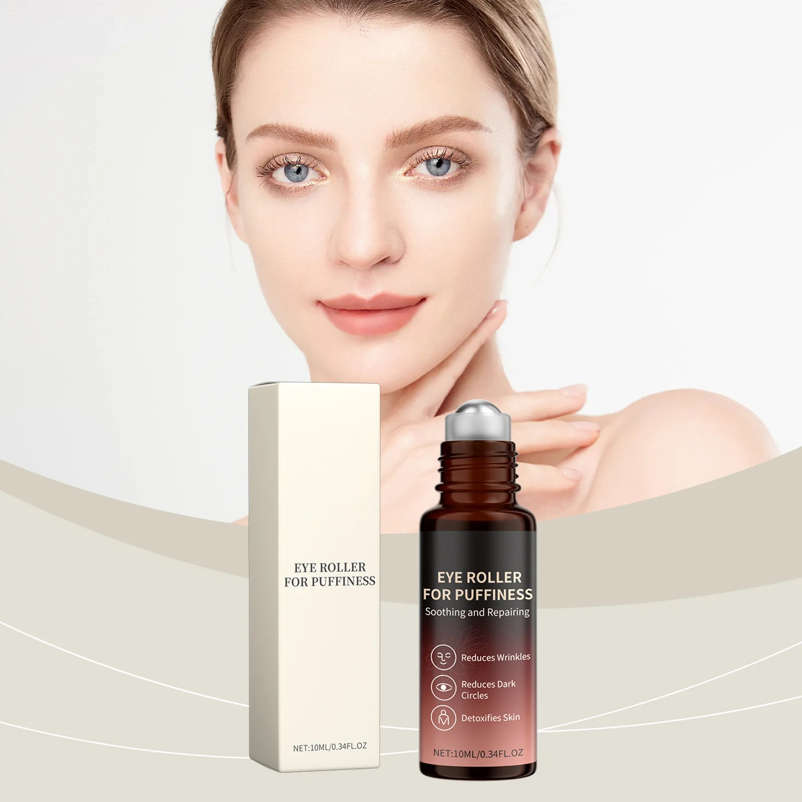 Eye Firming Roll-On Serum Remove Dark Circles Relieve Edema Eye Bags Massage Skin Promote Circulation Eye Nourishing Essences