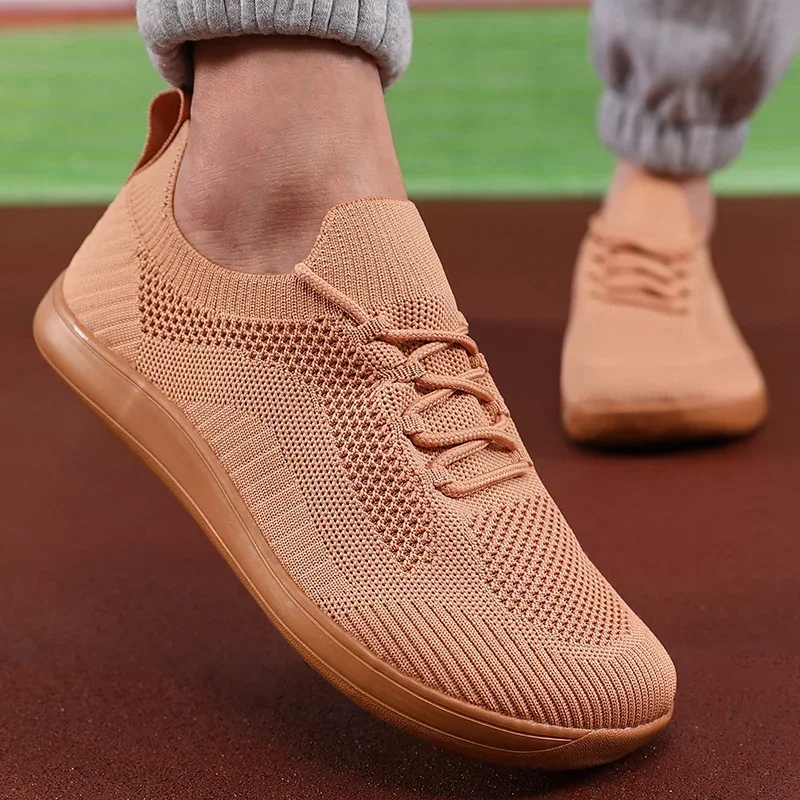 

Wide Toe Barefoot Shoes for Men Lightweight Mesh Breathable Casual Shoe Non Slip Man Lace Up Vulcanized Sneakers Zapatillas Male
