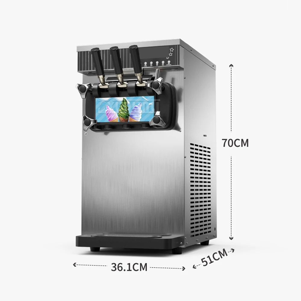 Desktop Three-color Ice Cream Machine Vertical Maquina Para Helados Comercial