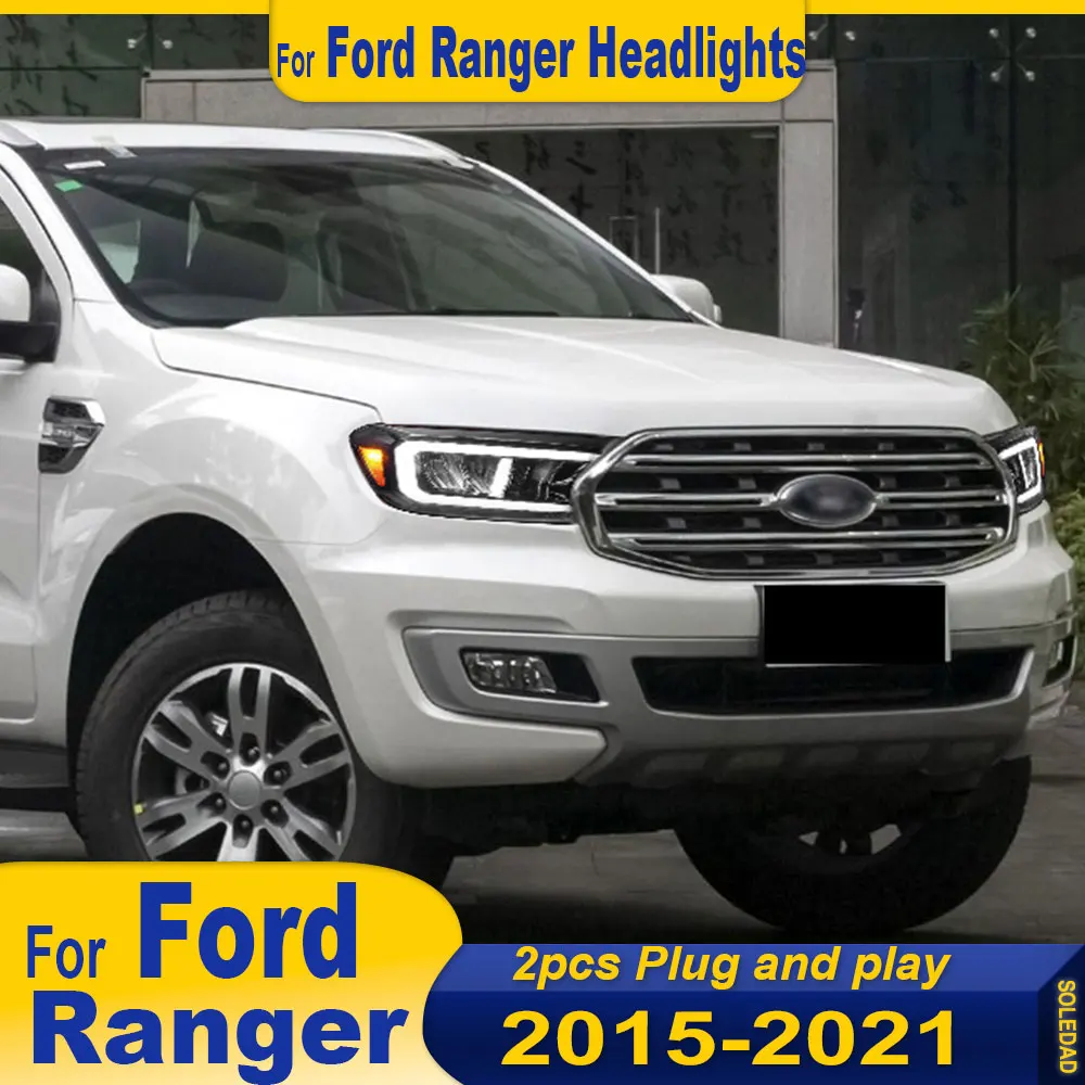 

For Ford Ranger 2015-2021 Car Headlight Assembly LED Lights Lamp DRL Signal Plug And Play Daytime Running Light Accessories