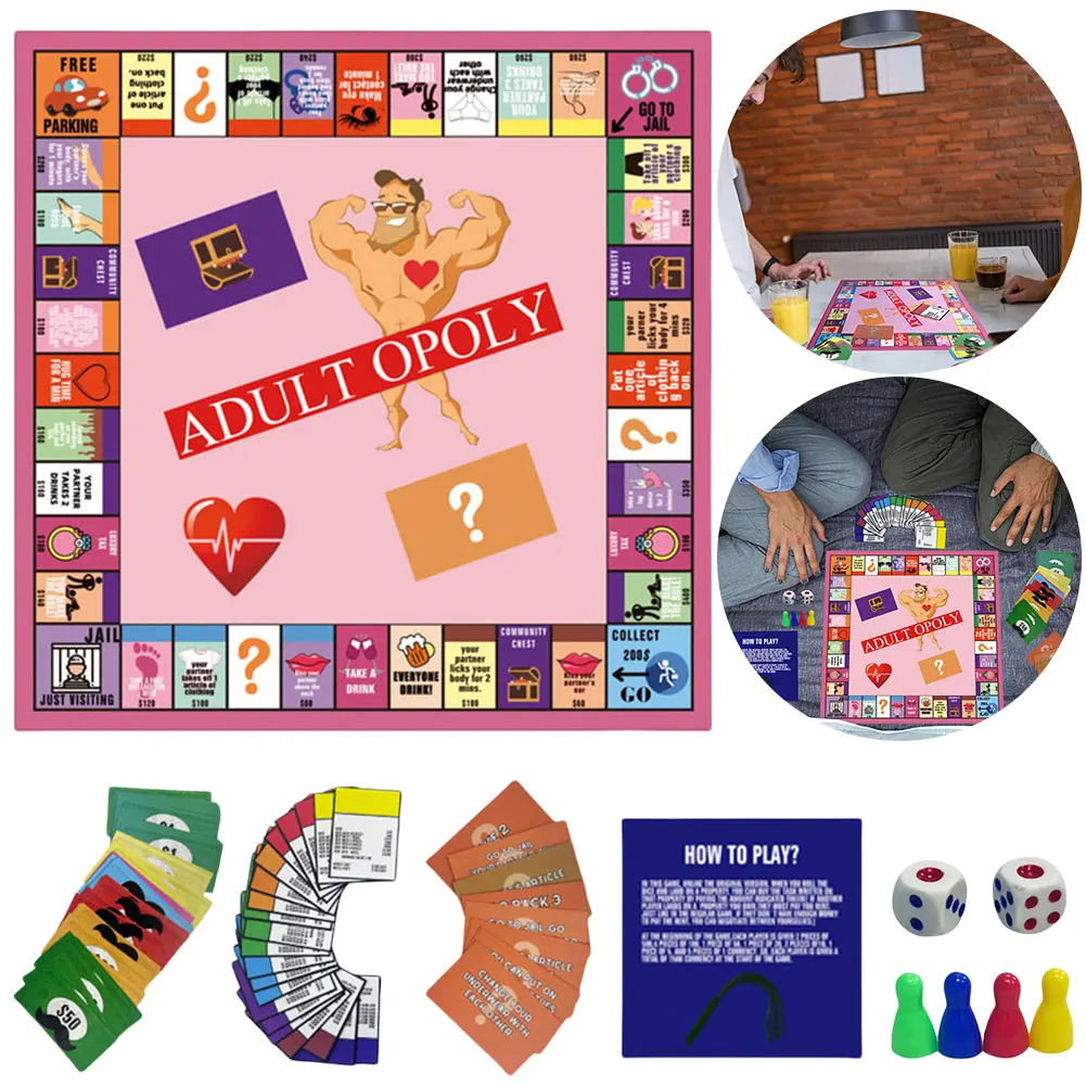 

Adultopoly Board Game Couple Adult Opoly Board Game Relationship Card Game Birthday Date Night Gift for Husband Wife