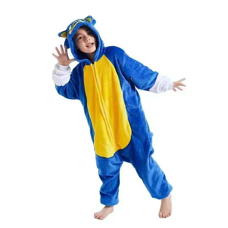 

Cartoon One-piece Pajamas Sonic The Hedgehog High-value Creative Game Peripheral Kawaii Children Home Clothes Pajamas Kids Gift