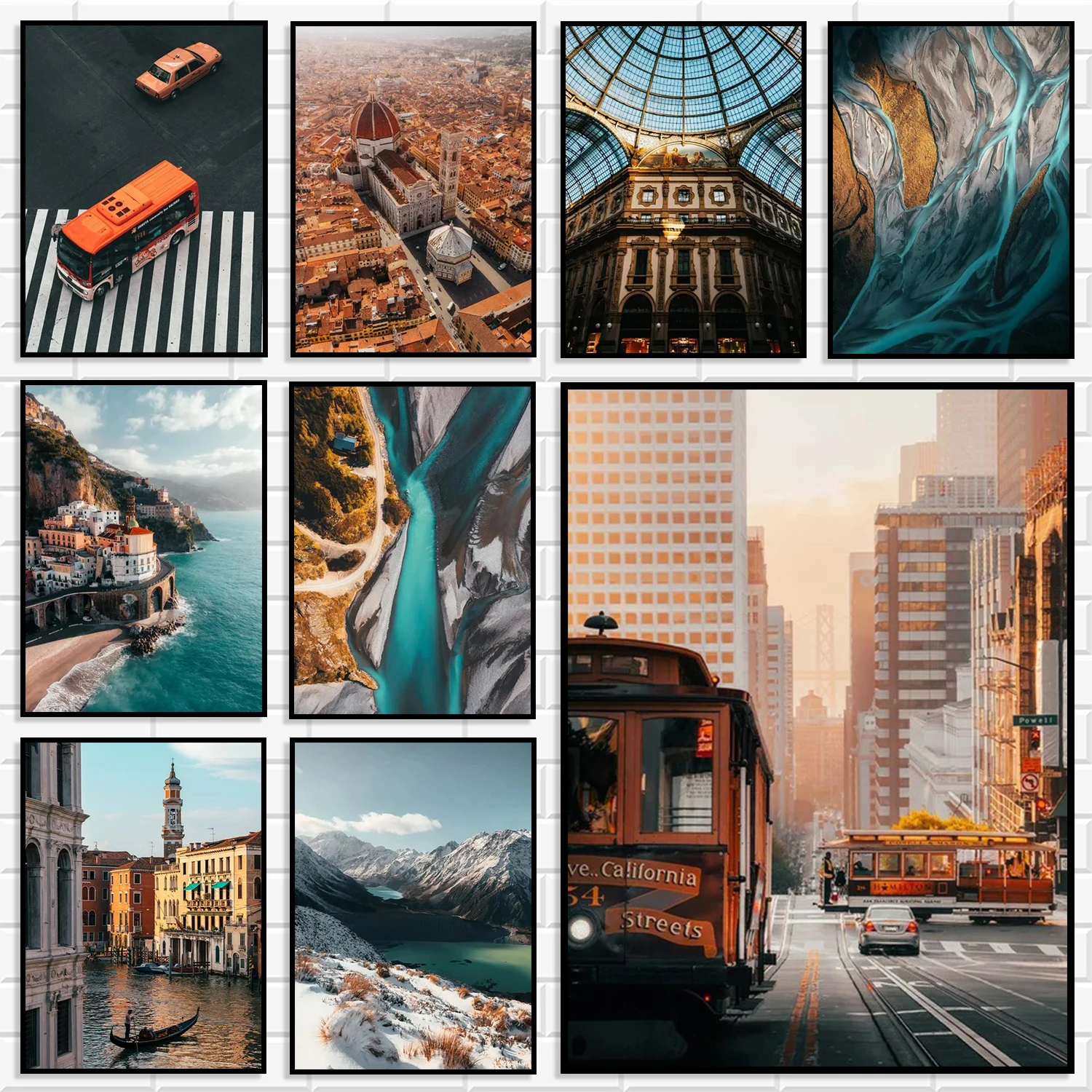 Photography Urban - レトロな世界都市風景ウォールプリントバンドル旅行写真アート装飾ポスター旅行愛好家のための都市アパート新築祝いギフト