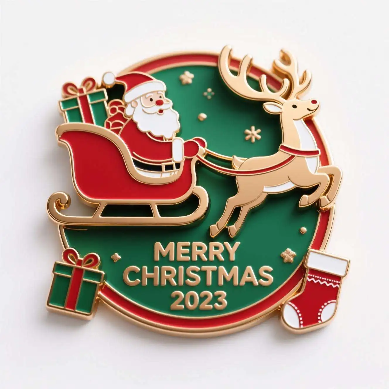 

High Quality Factory Custom Logo Soft Enamel Badge Brooch Lapel Pin Christmas Pin With Dual Color Printing Pin