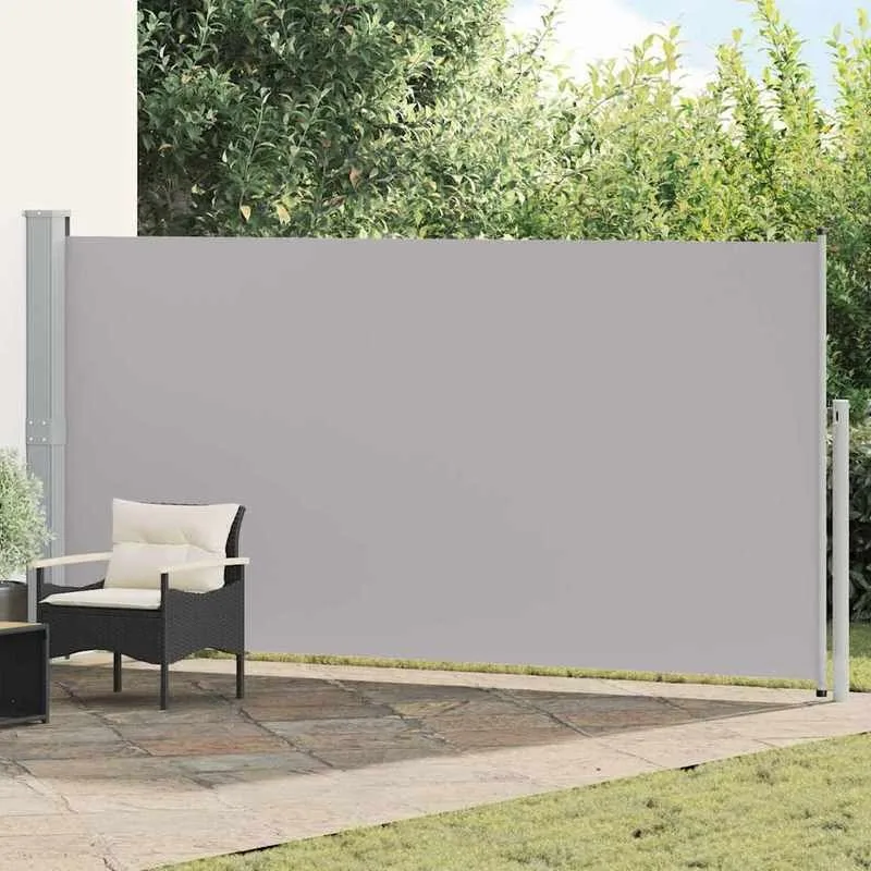 Einziehbares Seitenmarkise 160 x 500 cm Grau, geeignet für Außenbereiche