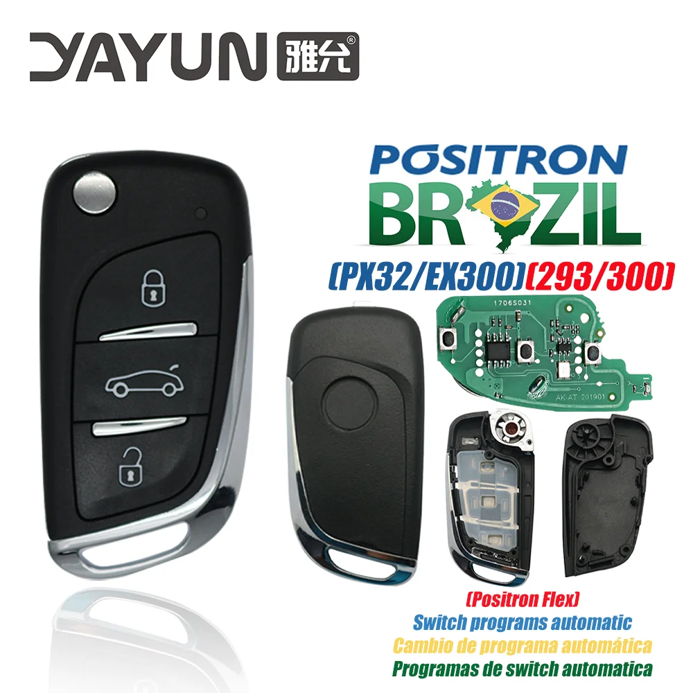 

YAYUN AKBPCP095 Brazil Positron Flex Remote Car Key Alarm System Double Program PX32 EX300 293 330 360 For Citroen