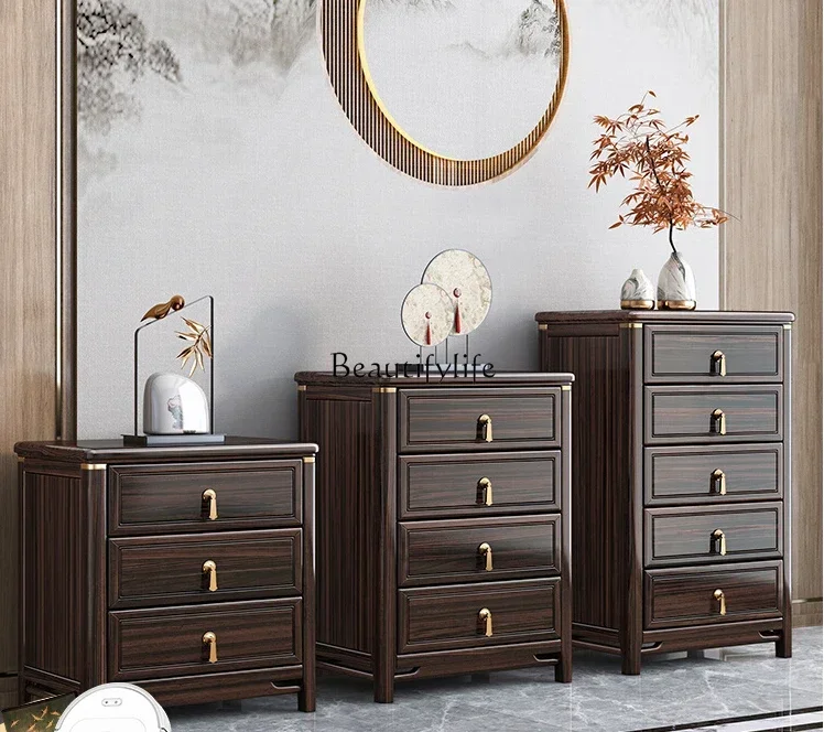

1lNew Chinese Style Ugyen Wood Solid Wood Chest of Drawers Modern Light Luxury Wall Drawer Storage Cabinet