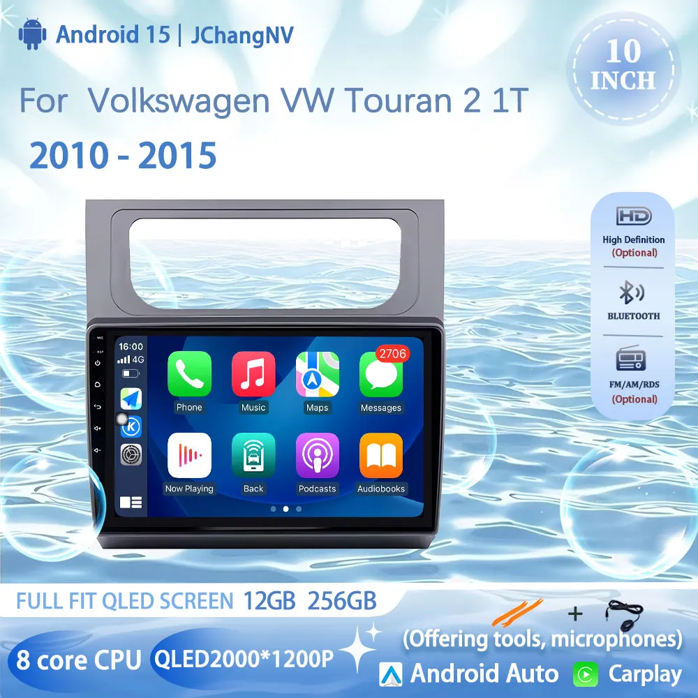 

Car Radio Android 15 Multimedia Video Navigation Carplay For Volkswagen VW Touran 2 1T 2010-2013 2014 2015 Auto GPS No Dvd DSP