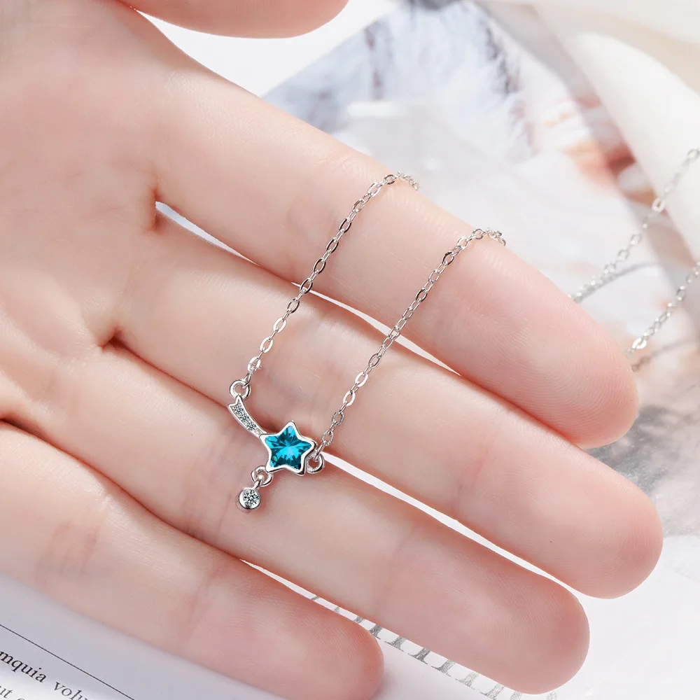 925 Sterling Silver Meteor Star Necklaces For Women Wedding Luxury Elegant Jewelry Accessories Everything