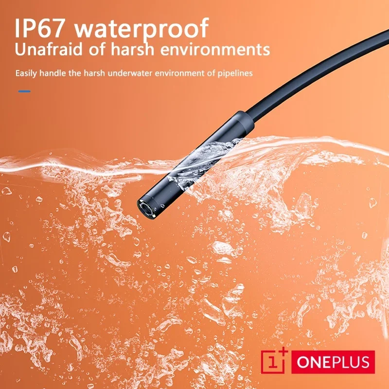 OnePlus 7MM TYPE-C Endoscope Camera IP67 Waterproof 6 LEDs Adjustable Android Flexible Inspection Borescope Camera for Phone PC