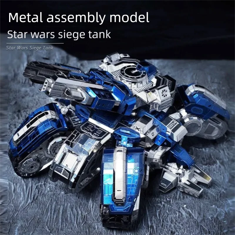 3D Full-Metal DIY Assembled Model Display Siege Tank, Nuclear Star Battleship, Mecha Battle